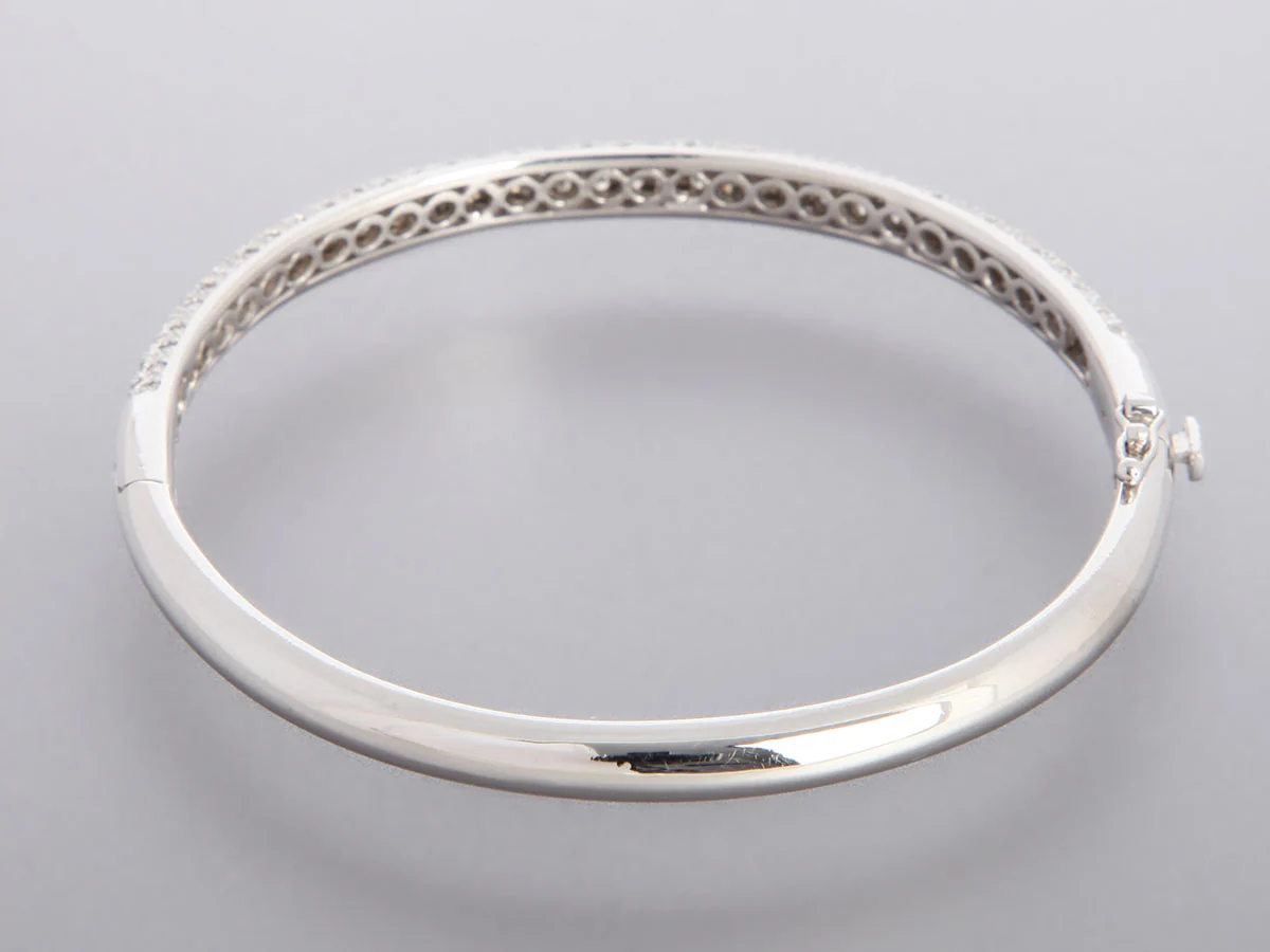 14K White Gold 1.88-Carat Diamond Bangle - Image 5