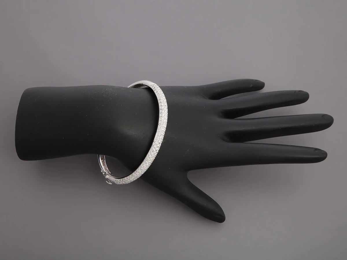 14K White Gold 1.88-Carat Diamond Bangle - Image 6