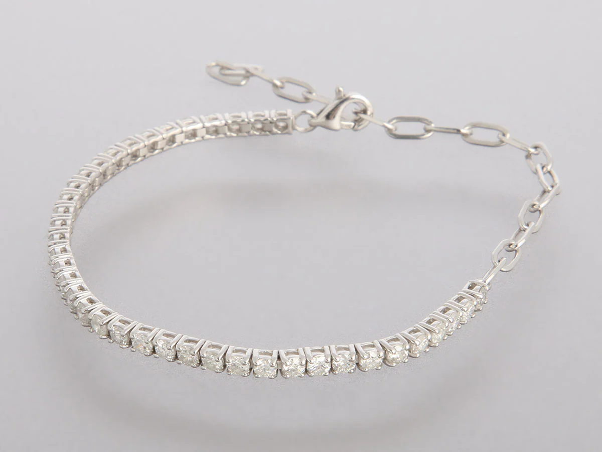 14K White Gold 1-Carat Diamond Bracelet - Image 3
