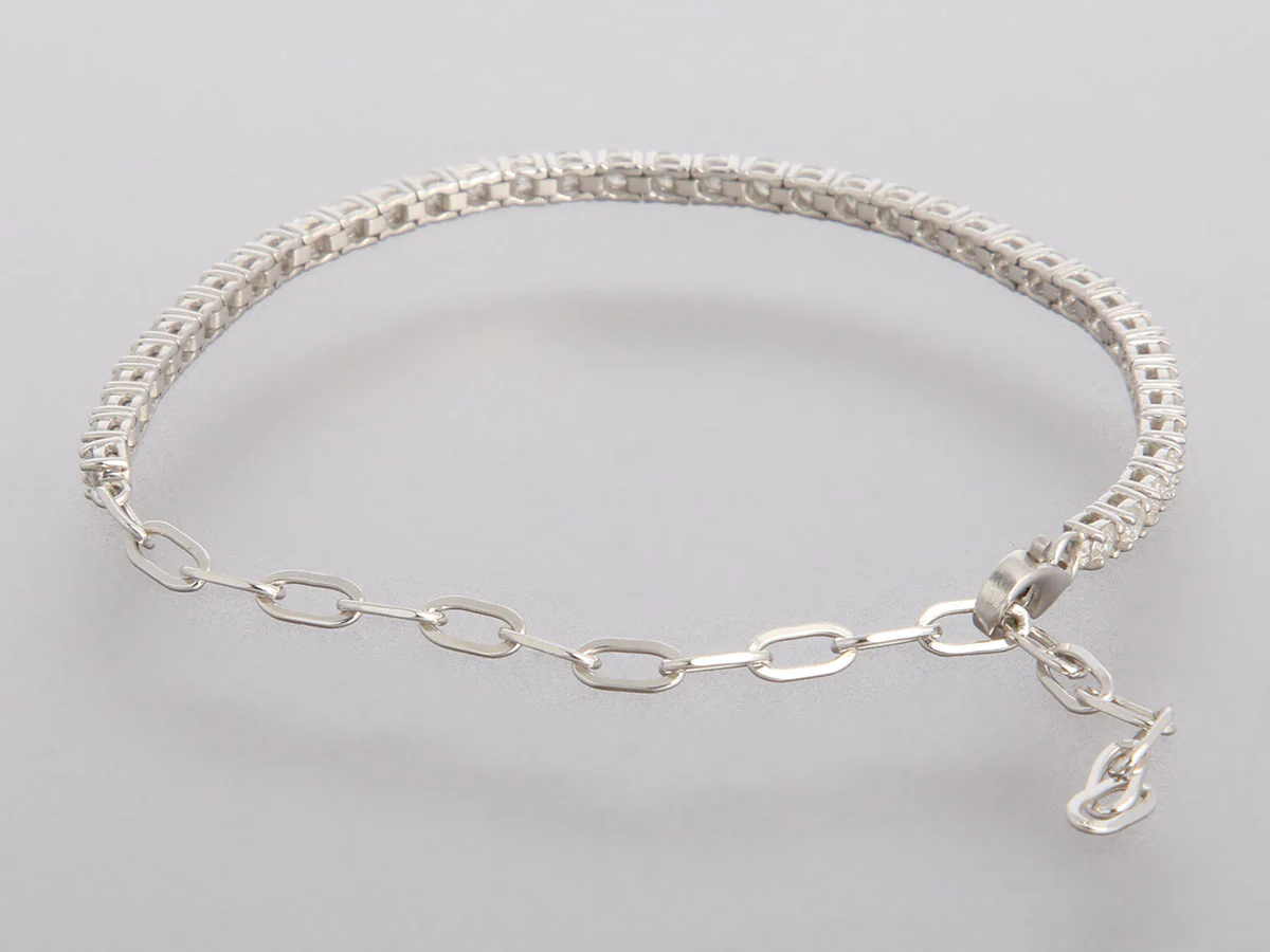 14K White Gold 1-Carat Diamond Bracelet - Image 4