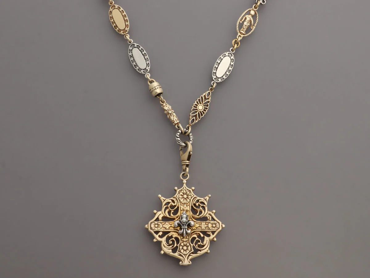 Alana Leigh Two-Tone Long Pendant Necklace - Image 2