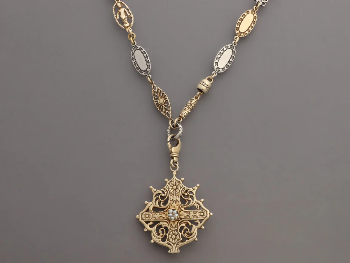 Alana Leigh Two-Tone Long Pendant Necklace - Image 3