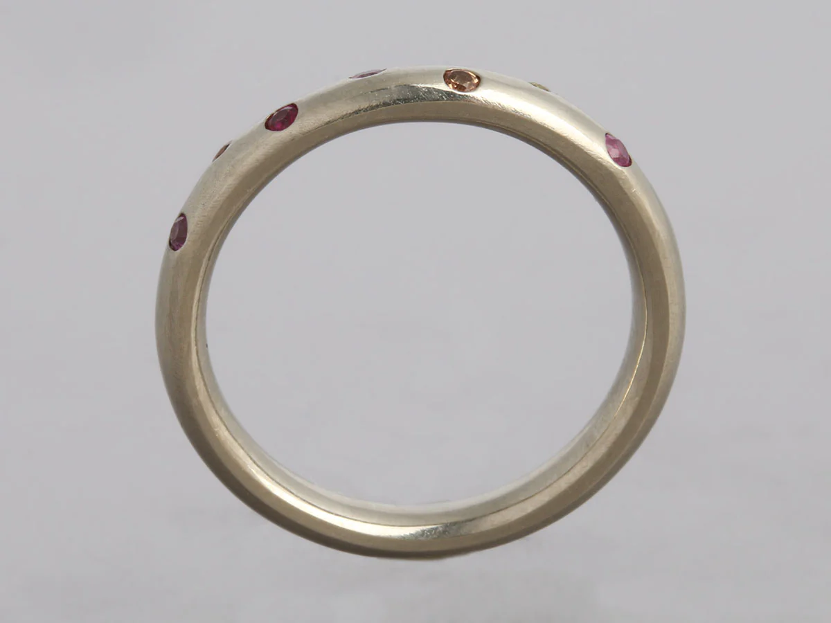 Anne Sportun 14K White Gold Multicolor Sapphire Ring - Image 3