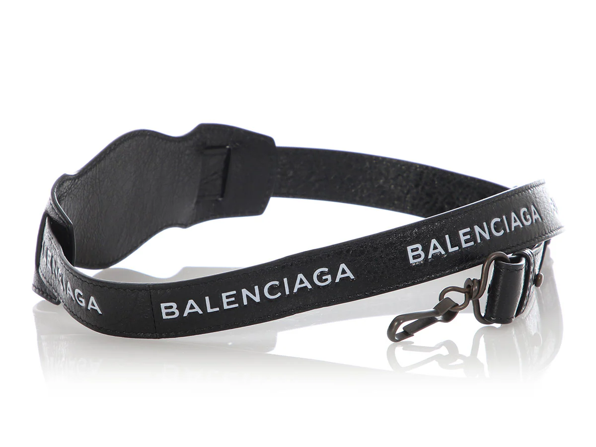 Balenciaga Black Logo Shoulder Strap - Image 4