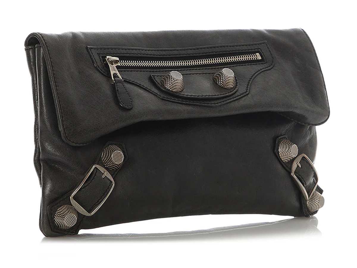 Balenciaga 2008 Graphite Agneau Giant 21 Envelope Clutch - Image 5