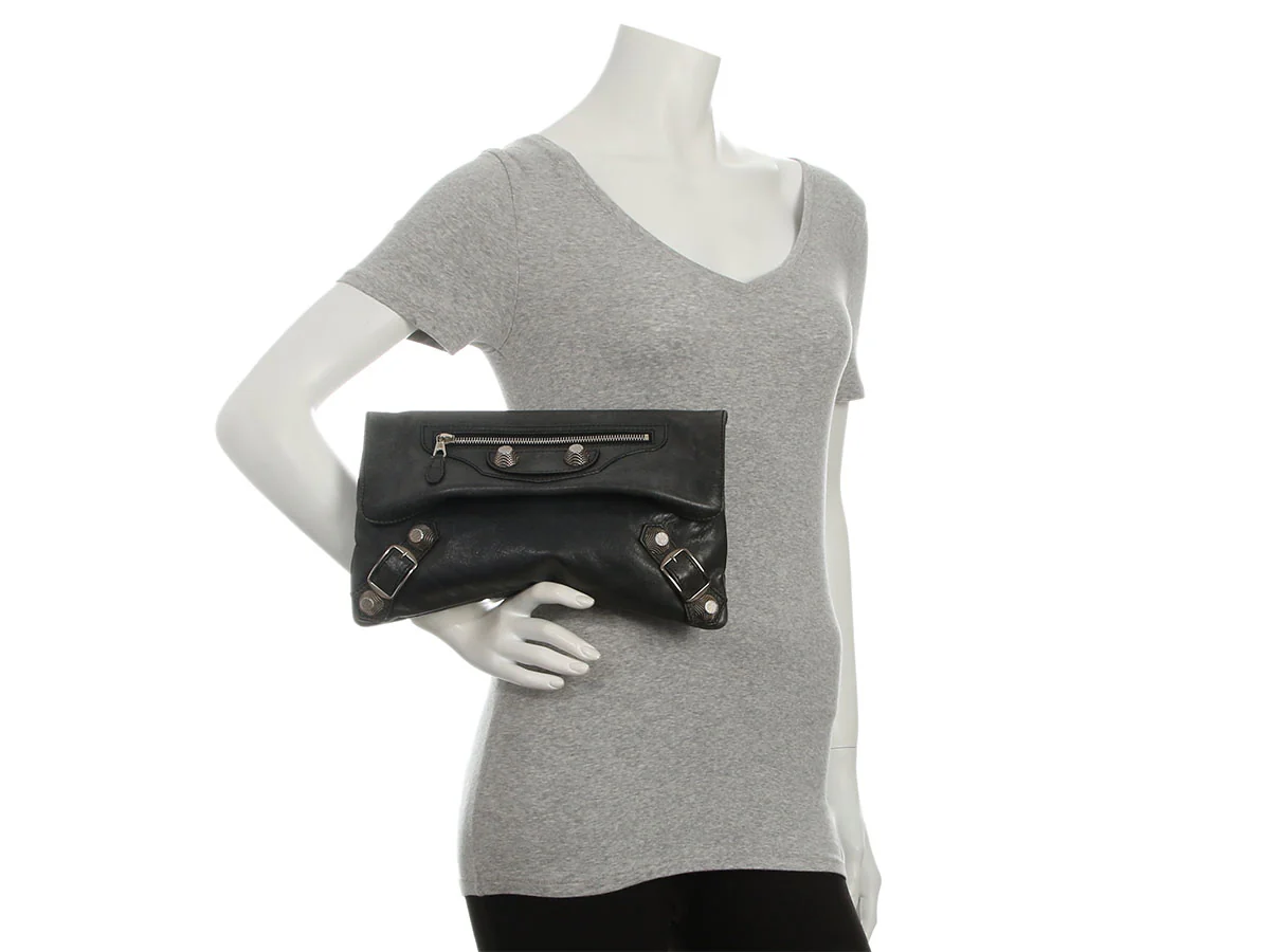 Balenciaga 2008 Graphite Agneau Giant 21 Envelope Clutch - Image 9