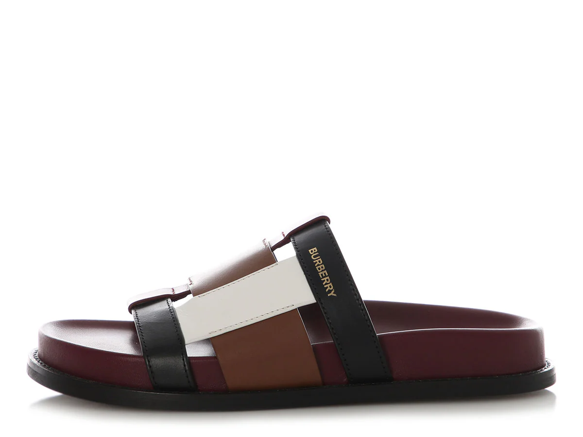 Burberry Dark Birch Colorblocked Thelma Sandals