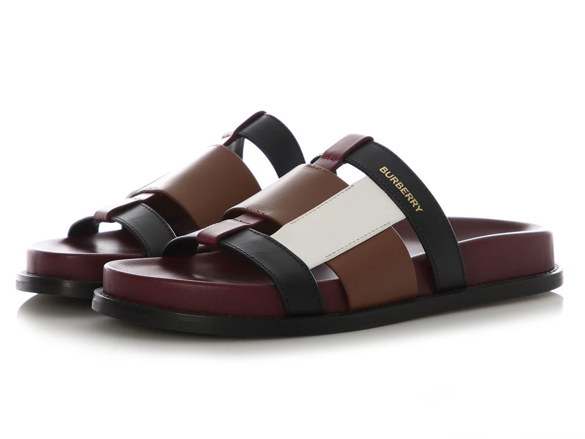 Burberry Dark Birch Colorblocked Thelma Sandals - Image 3