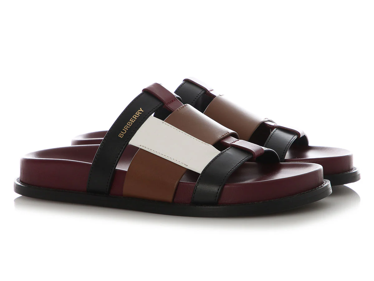 Burberry Dark Birch Colorblocked Thelma Sandals - Image 5
