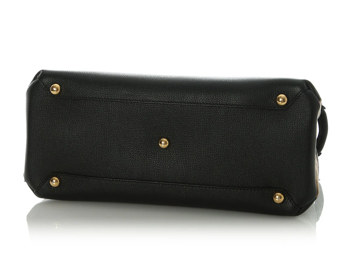 Burberry Medium Black Pebbled Leather Banner Tote - Image 6