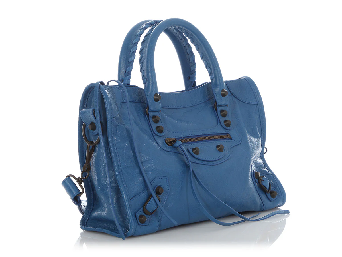 Balenciaga Small Denim Blue Leather Le City - Image 5
