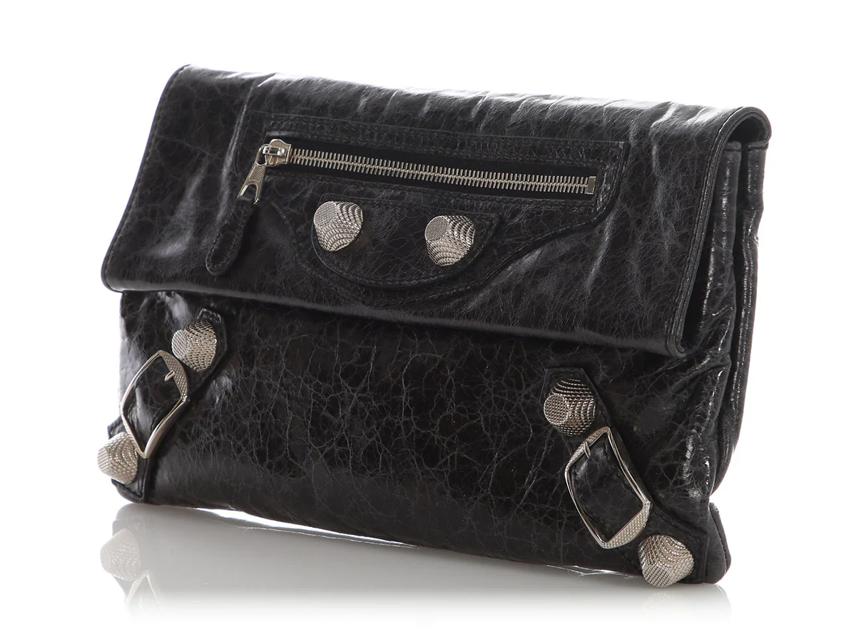 Balenciaga Black Agneau Giant 21 Envelope Clutch - Image 3