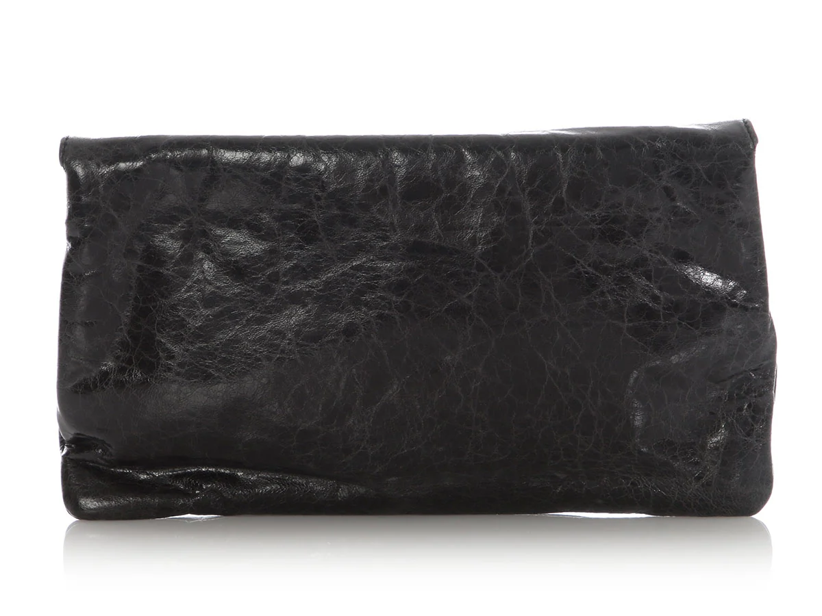 Balenciaga Black Agneau Giant 21 Envelope Clutch - Image 4