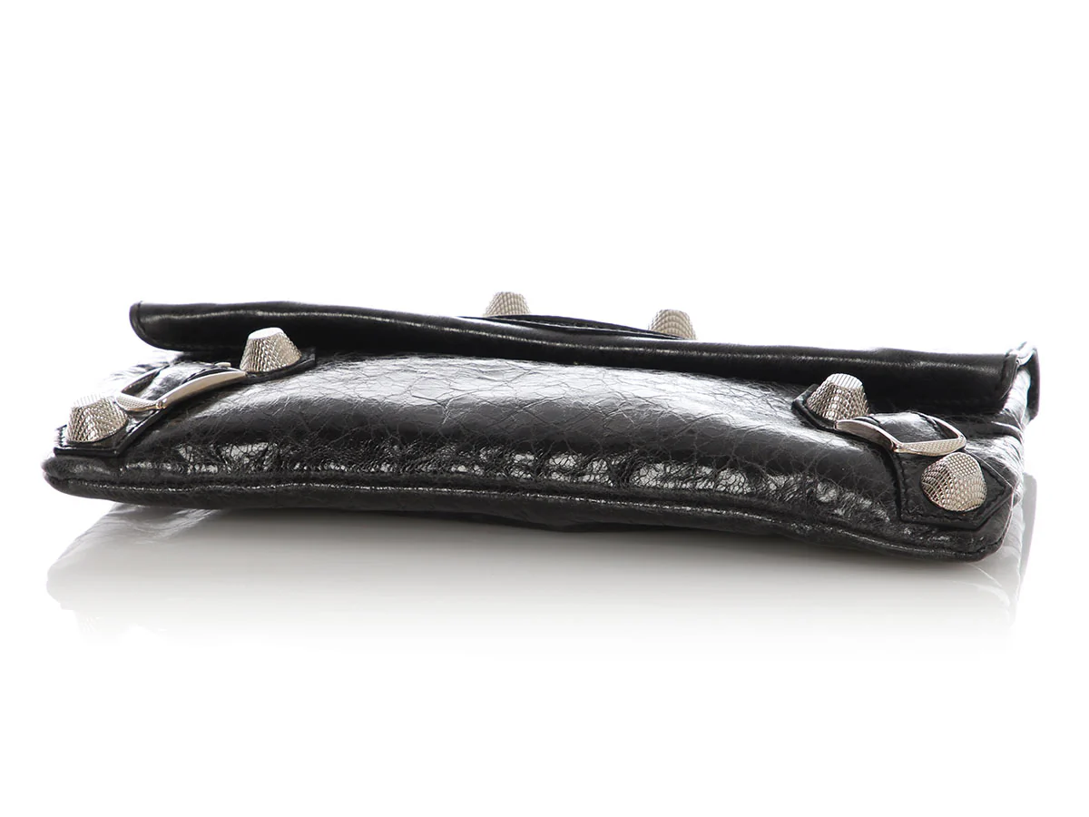 Balenciaga Black Agneau Giant 21 Envelope Clutch - Image 6