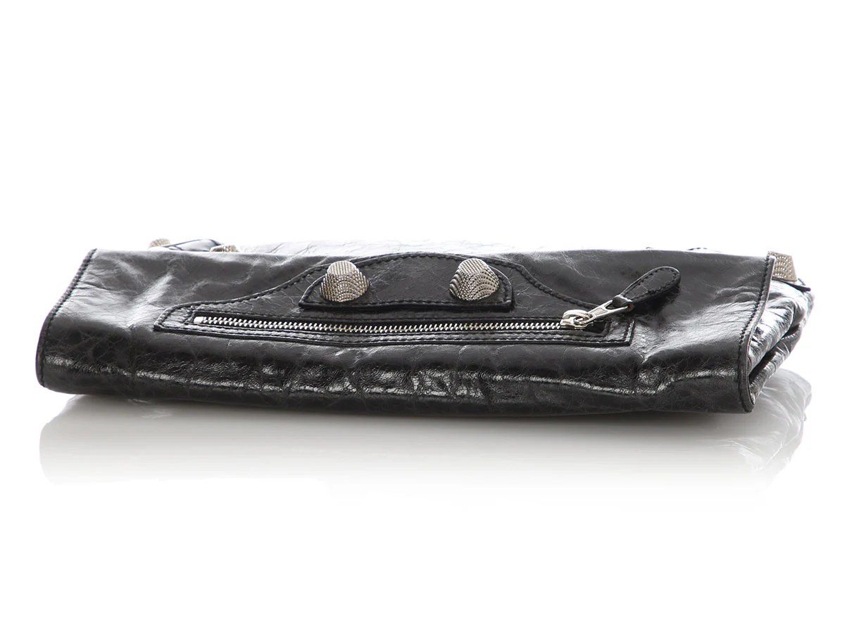 Balenciaga Black Agneau Giant 21 Envelope Clutch - Image 7