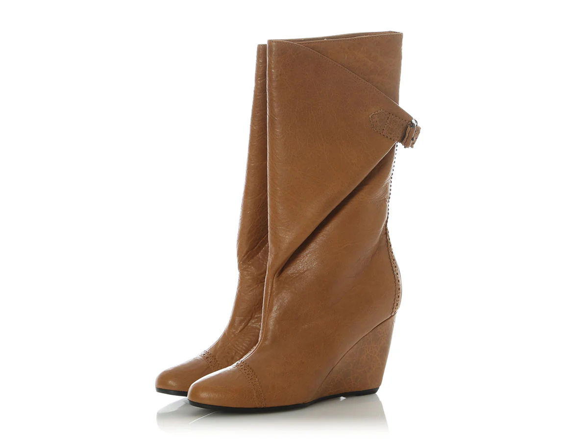 Balenciaga Cumin Brogues Wedge Boots - Image 3