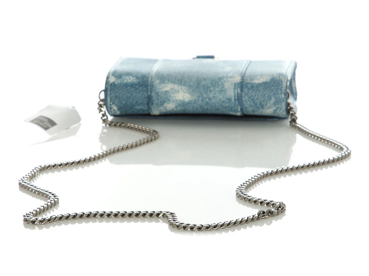 Balenciaga Denim Hourglass Wallet on Chain - Image 7