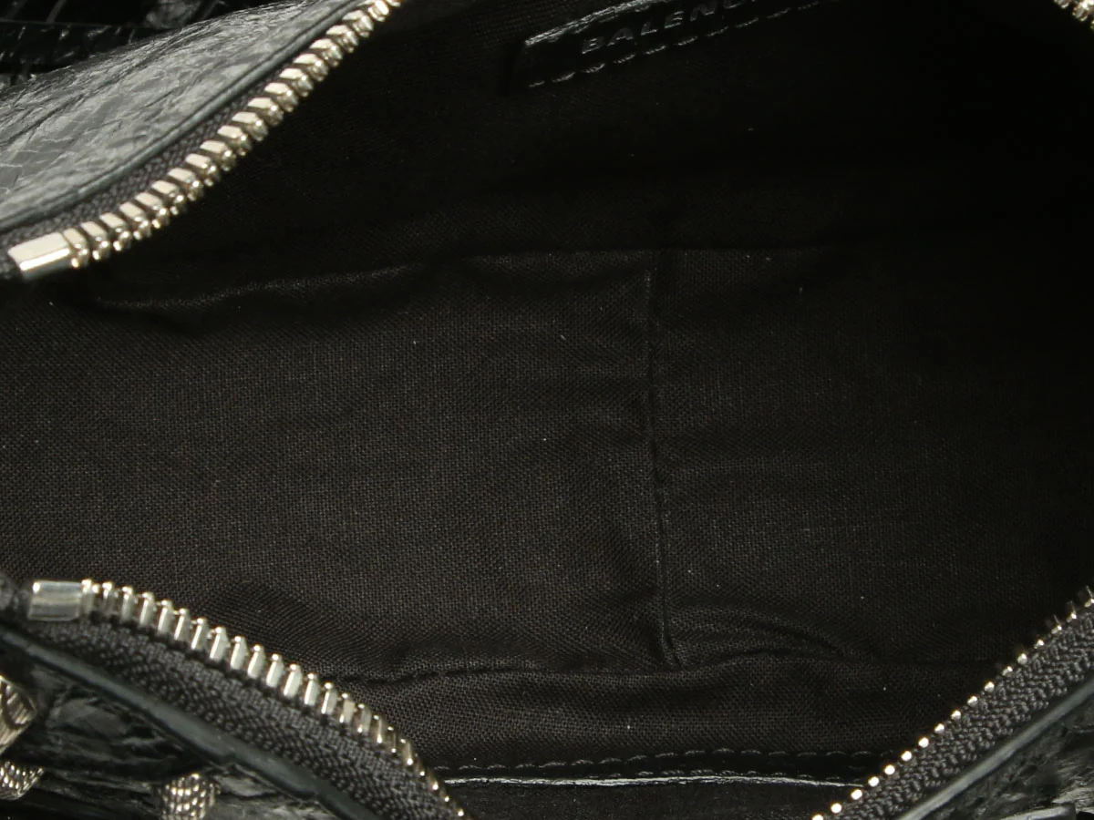 Balenciaga Black Lambskin Le Cagole Fringed Shoulder Bag XS - Image 8