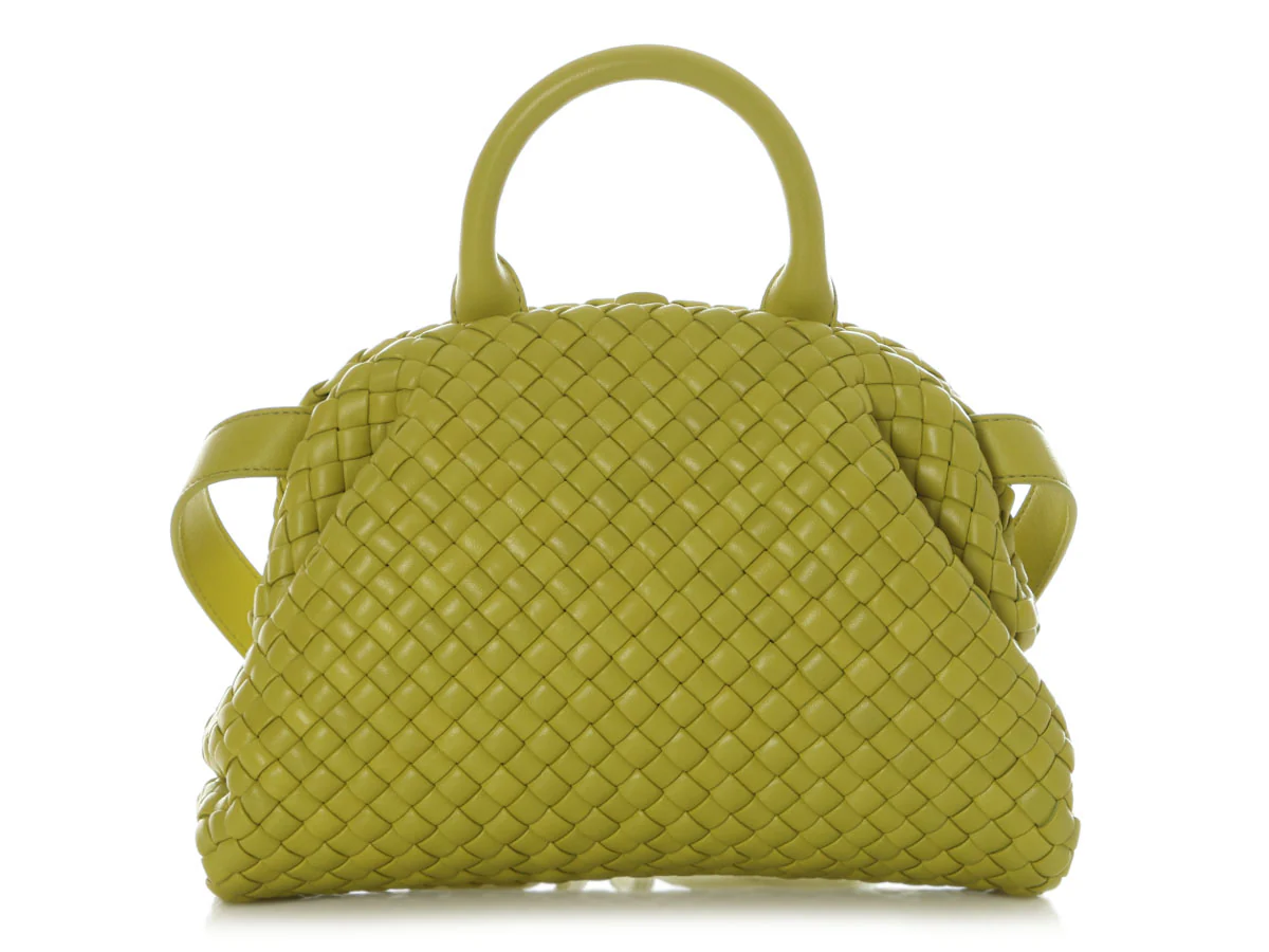 Bottega Small Kiwi Padded Intrecciato Top Handle Bag
