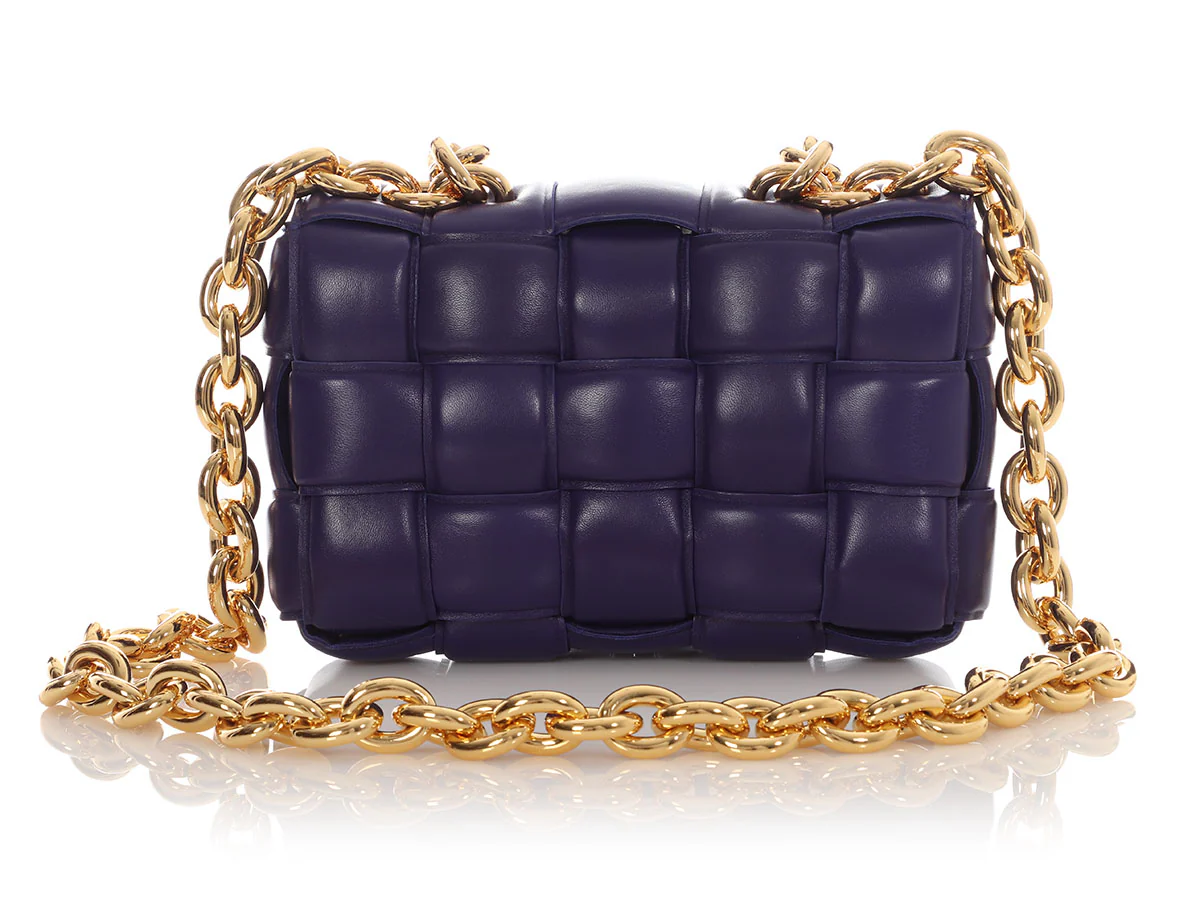 Bottega Venetta Maxi Blue Padded Chain Cassette Bag - Image 4