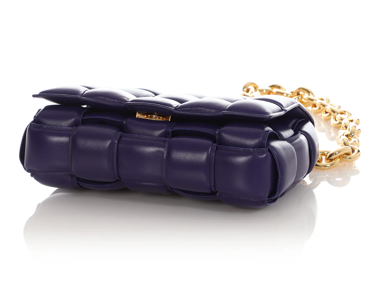 Bottega Venetta Maxi Blue Padded Chain Cassette Bag - Image 6