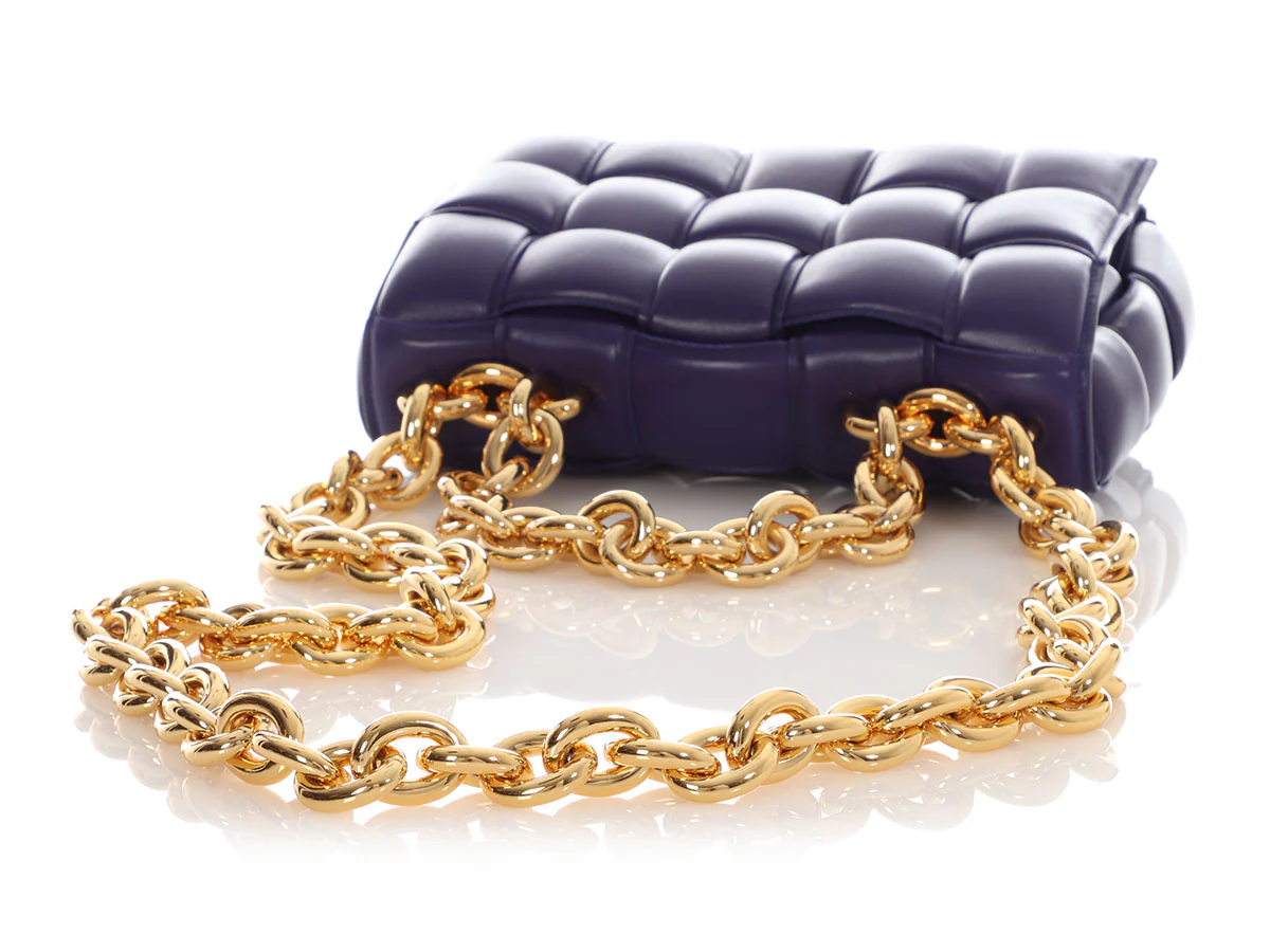 Bottega Venetta Maxi Blue Padded Chain Cassette Bag - Image 7