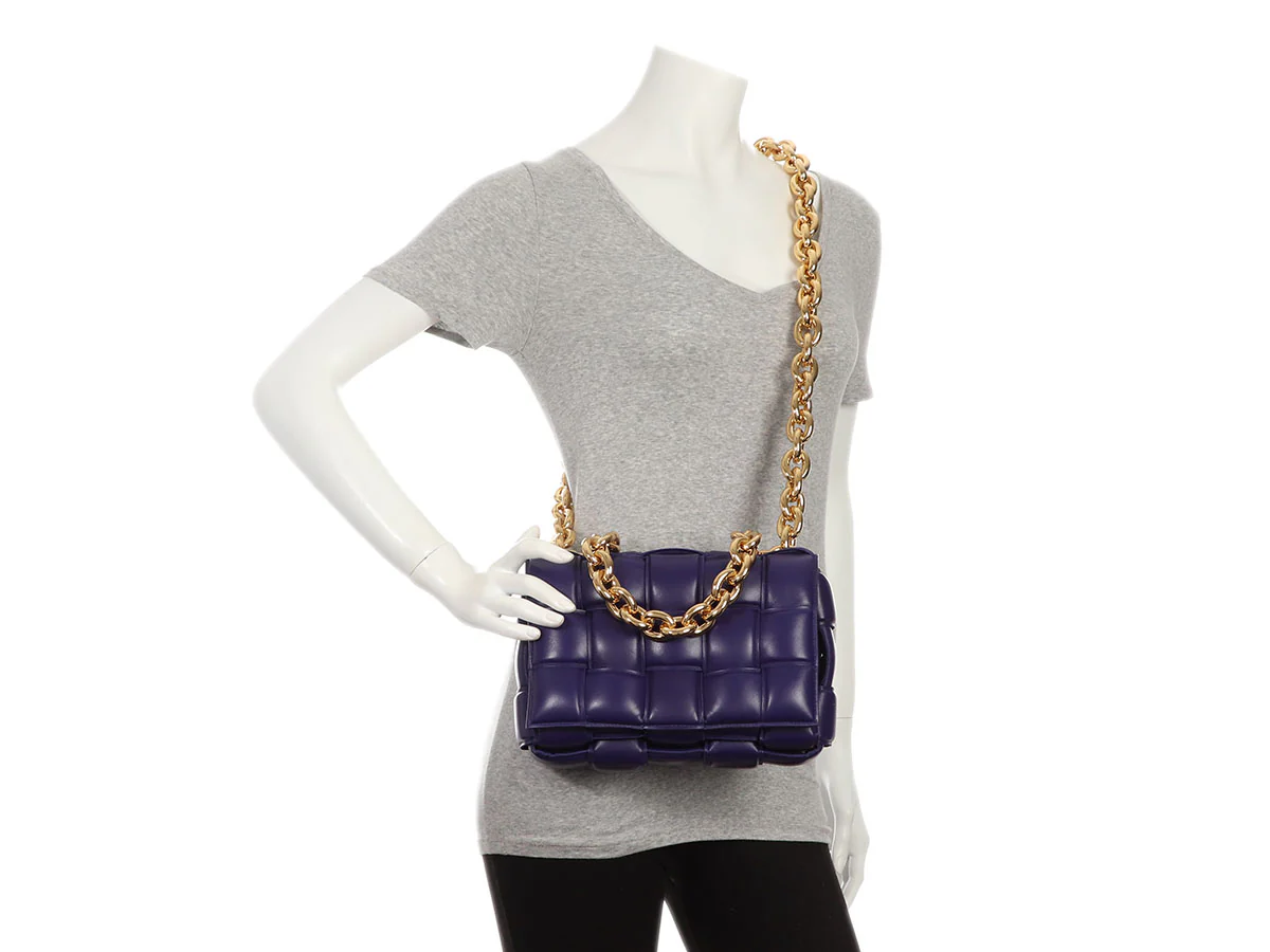 Bottega Venetta Maxi Blue Padded Chain Cassette Bag - Image 9