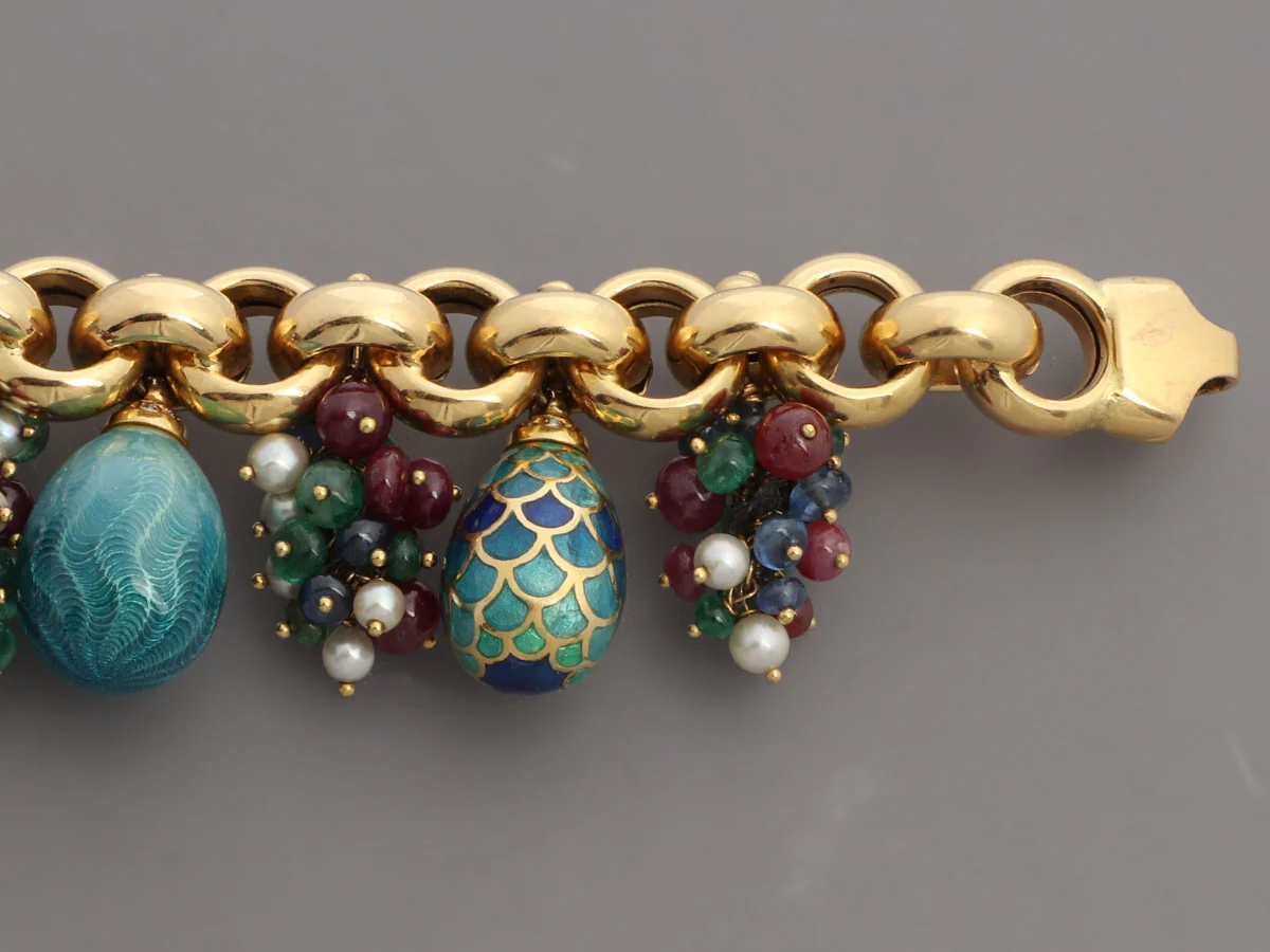 S. Vaggi 18K Yellow Gold Charm Bracelet - Image 3