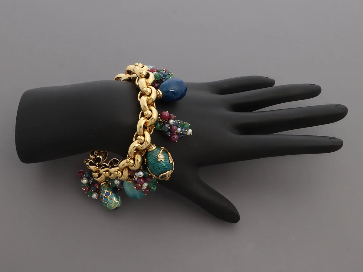 S. Vaggi 18K Yellow Gold Charm Bracelet - Image 6