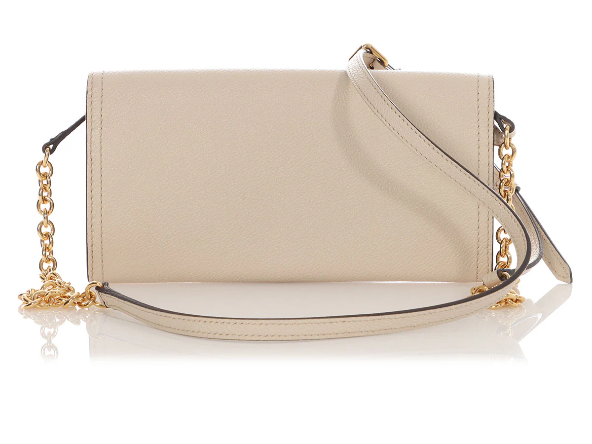 Burberry Cream Leather Clutch - Image 4