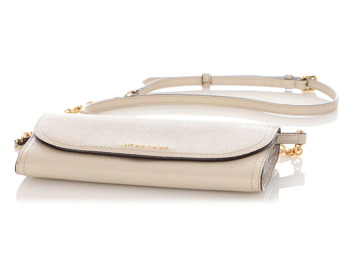 Burberry Cream Leather Clutch - Image 6