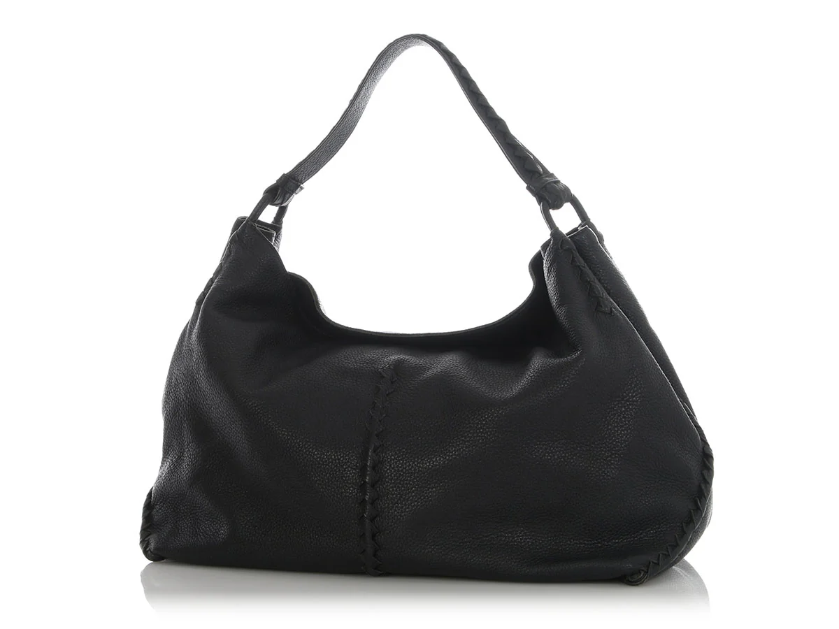 Bottega Veneta Black Cervo Loop Hobo - Image 2