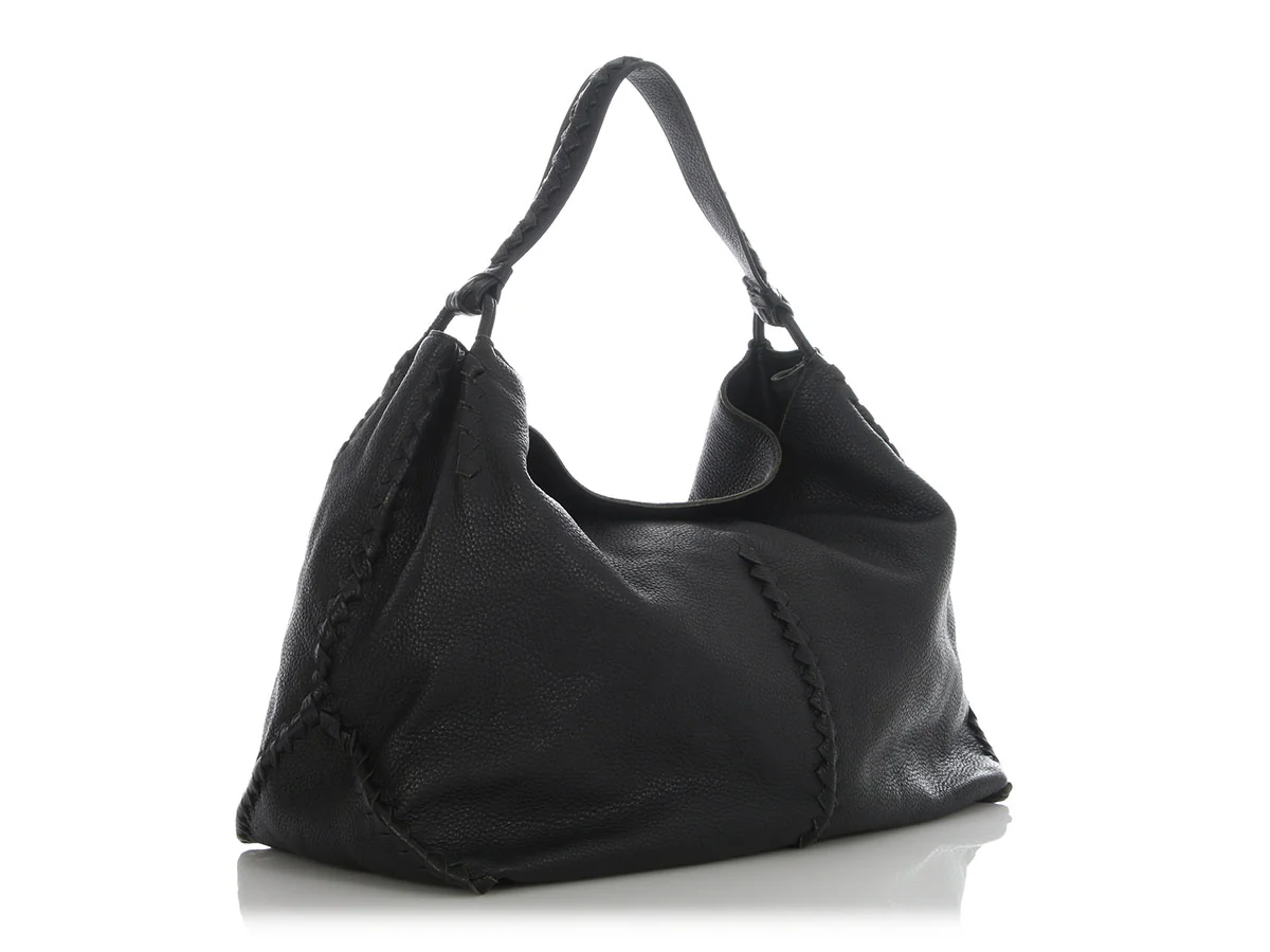 Bottega Veneta Black Cervo Loop Hobo - Image 5