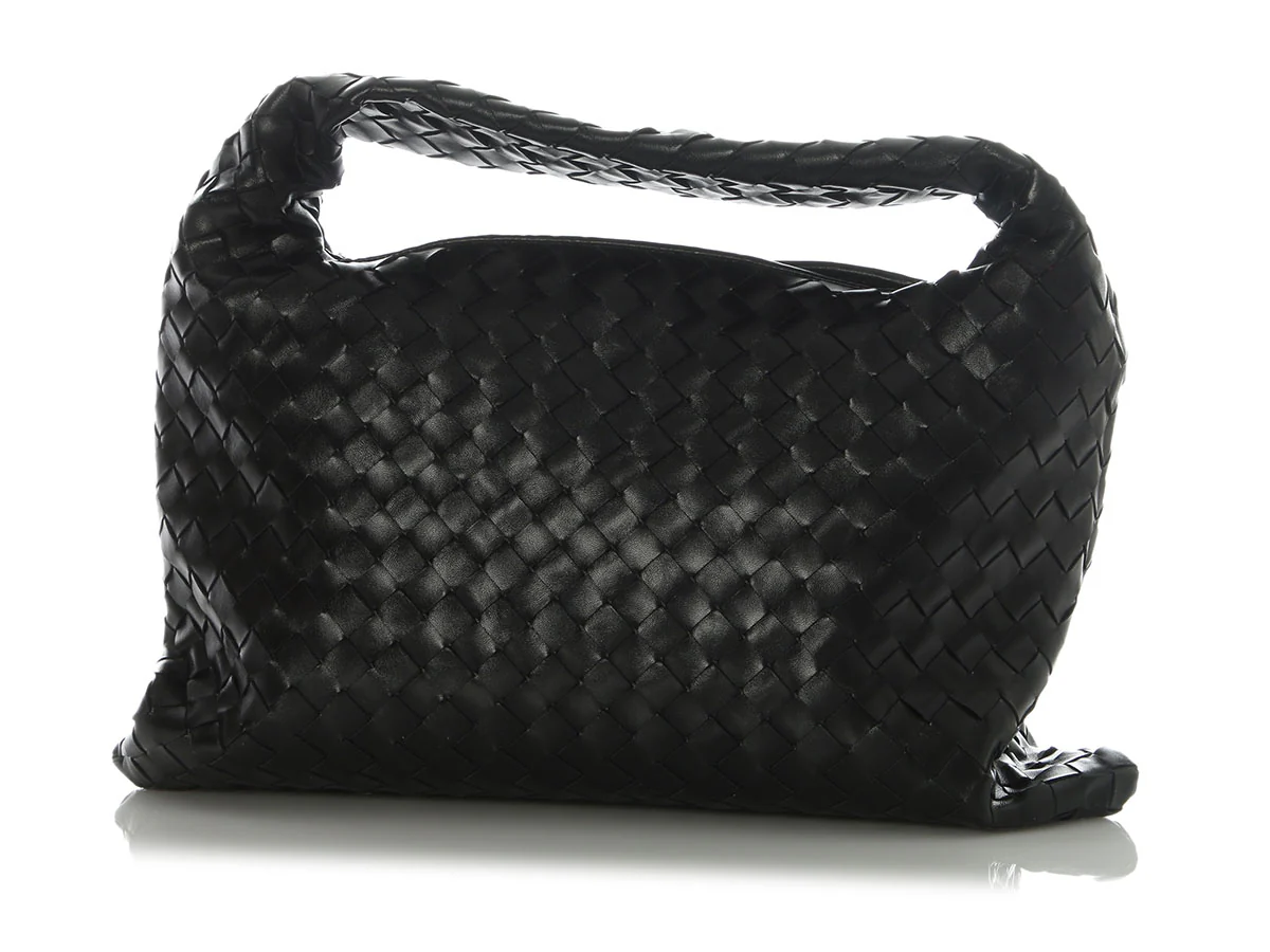 Bottega Veneta Small Black Intrecciato Hop Bag - Image 3