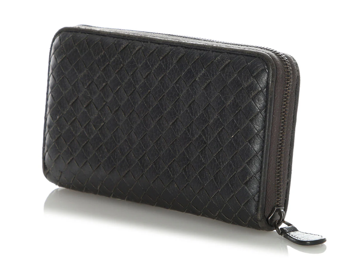 Bottega Veneta Anthracite Zip Around Continental Wallet - Image 3