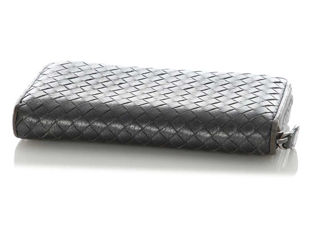 Bottega Veneta Anthracite Zip Around Continental Wallet - Image 6