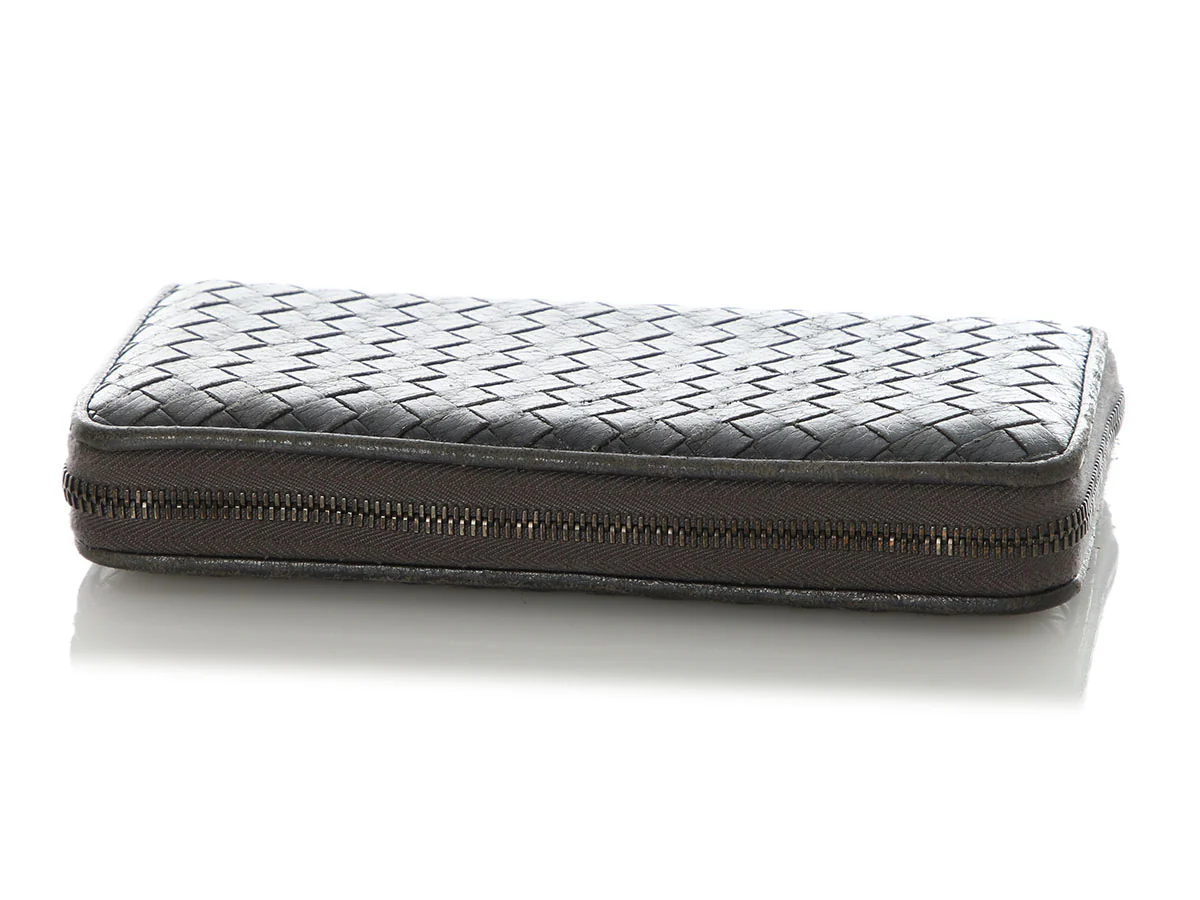 Bottega Veneta Anthracite Zip Around Continental Wallet - Image 7