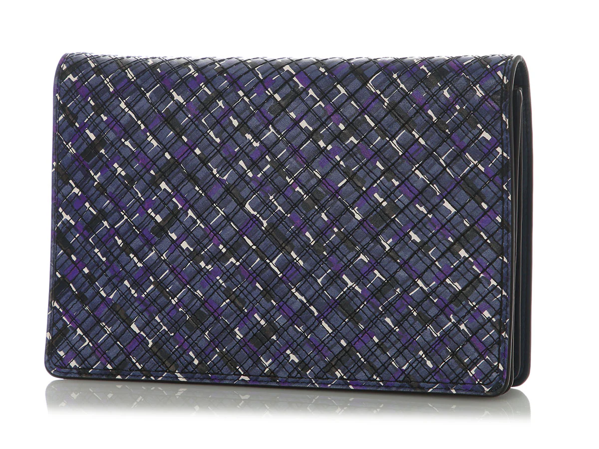 Bottega Veneta Blue and Purple Clutch - Image 2