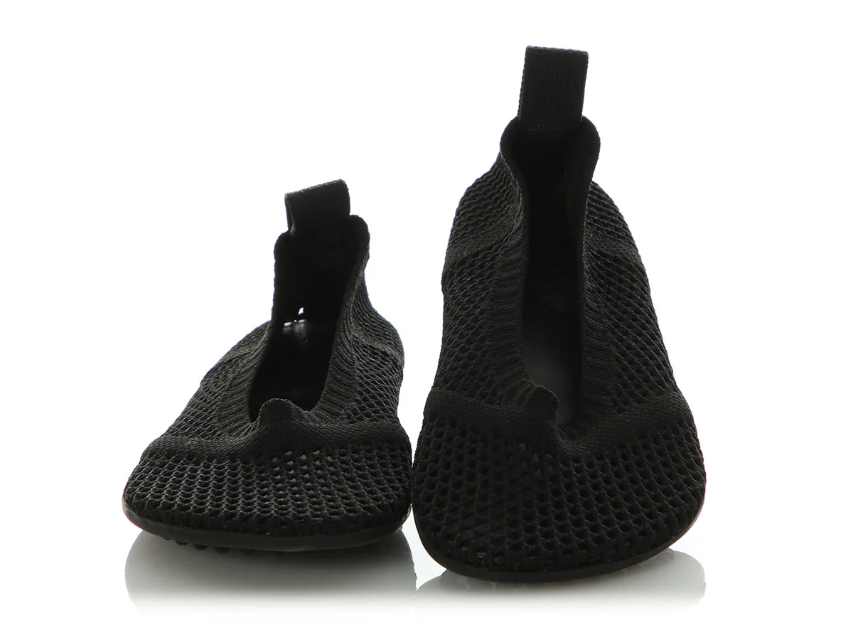 Bottega Veneta Black Atomic Mesh Ballerina Flats - Image 2