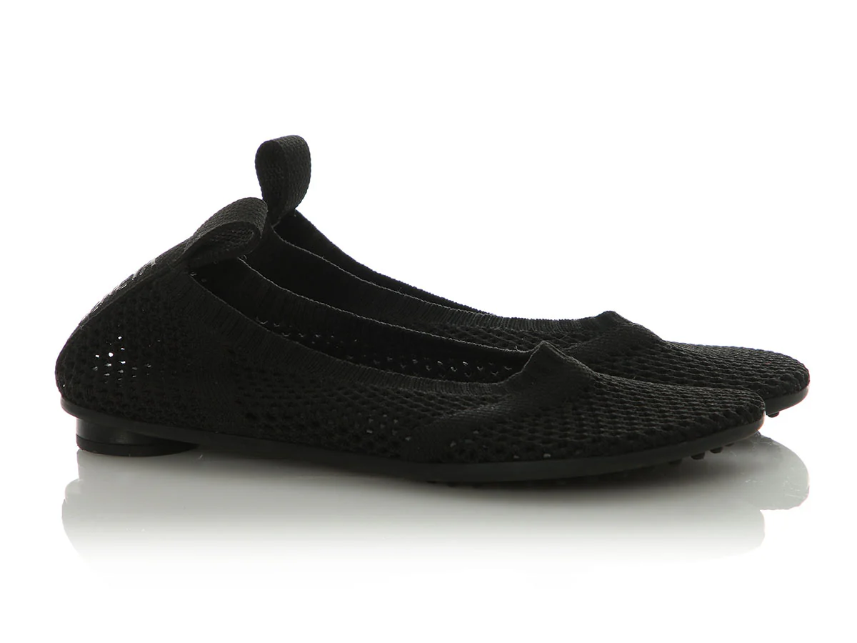 Bottega Veneta Black Atomic Mesh Ballerina Flats - Image 5