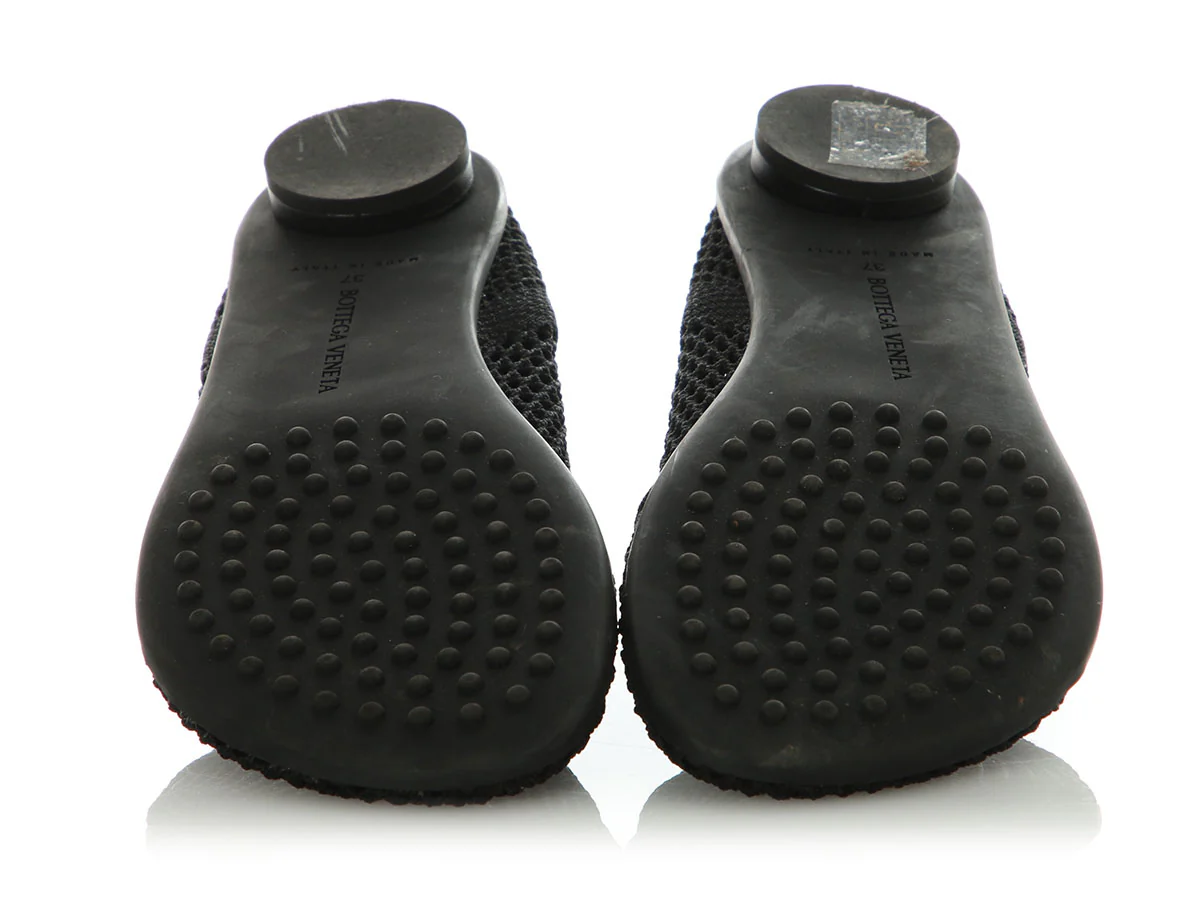 Bottega Veneta Black Atomic Mesh Ballerina Flats - Image 6