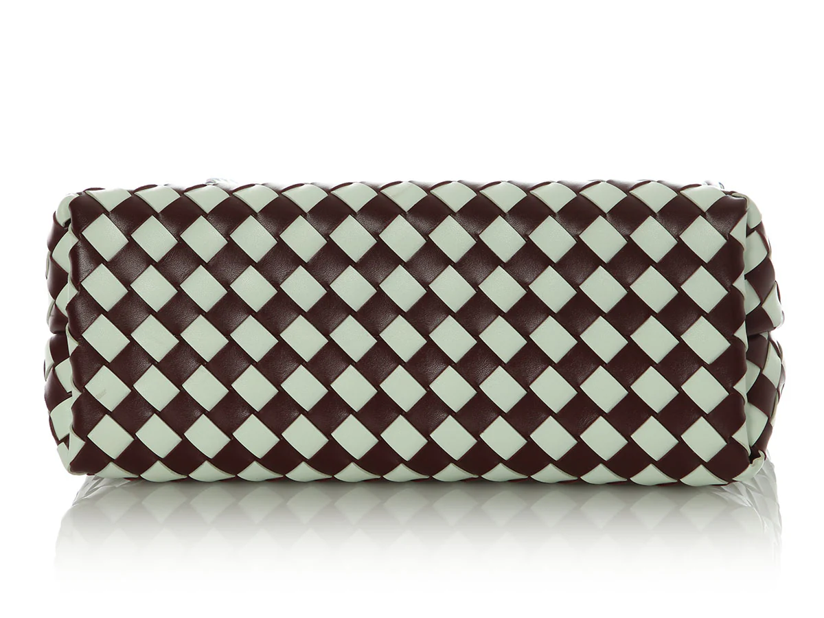 Bottega Veneta Burgundy and White Check Andiamo Tote - Image 6