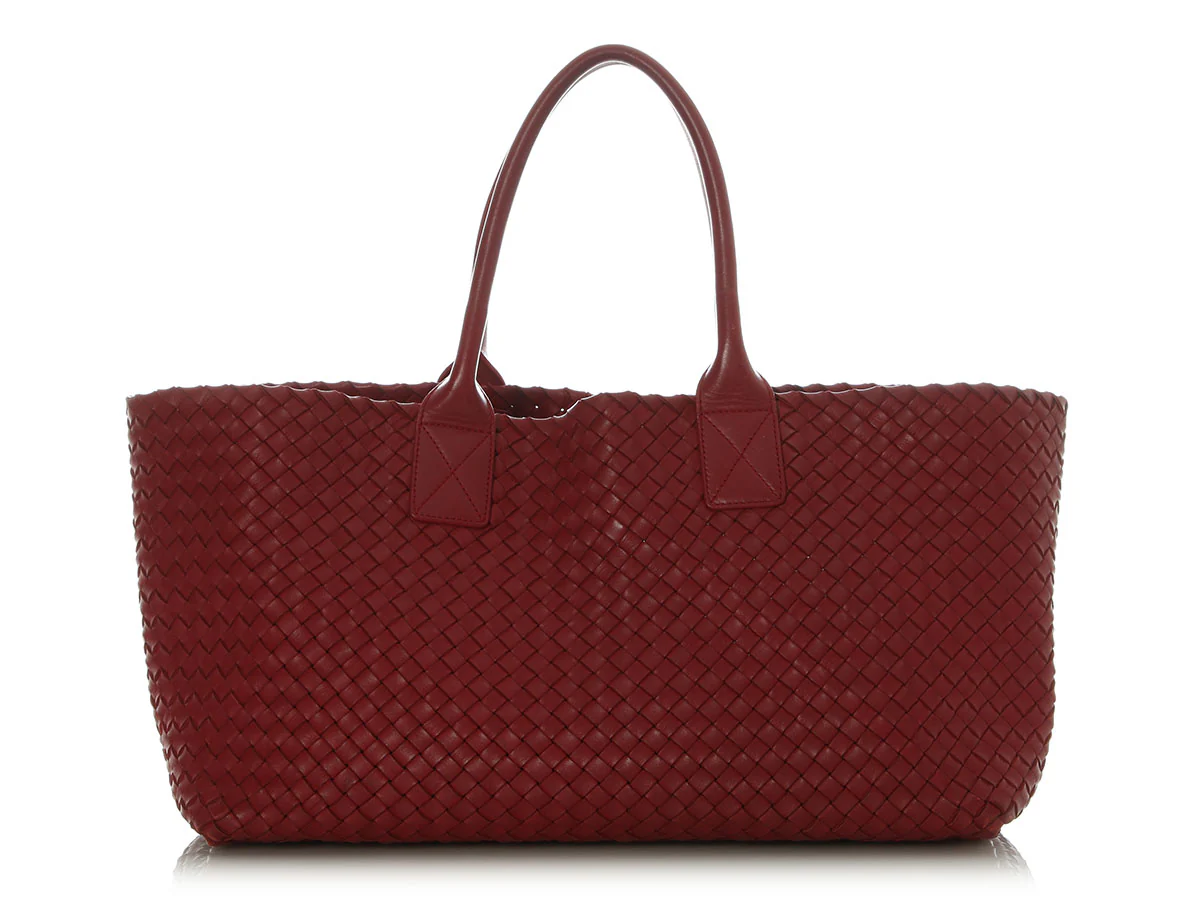 Bottega Veneta Medium Dark Red Cabat