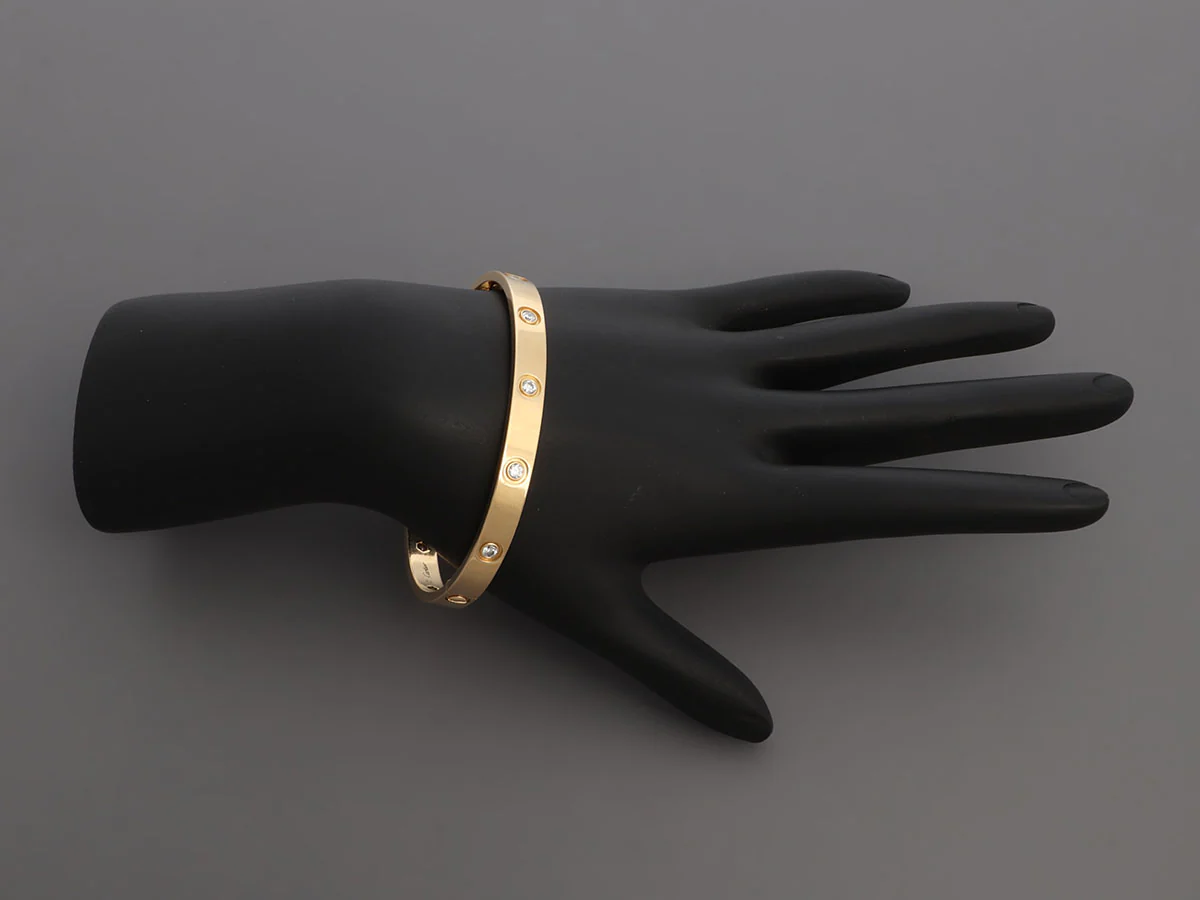 Cartier 18K Yellow Gold 10 Diamond Love Bracelet 18 - Image 6
