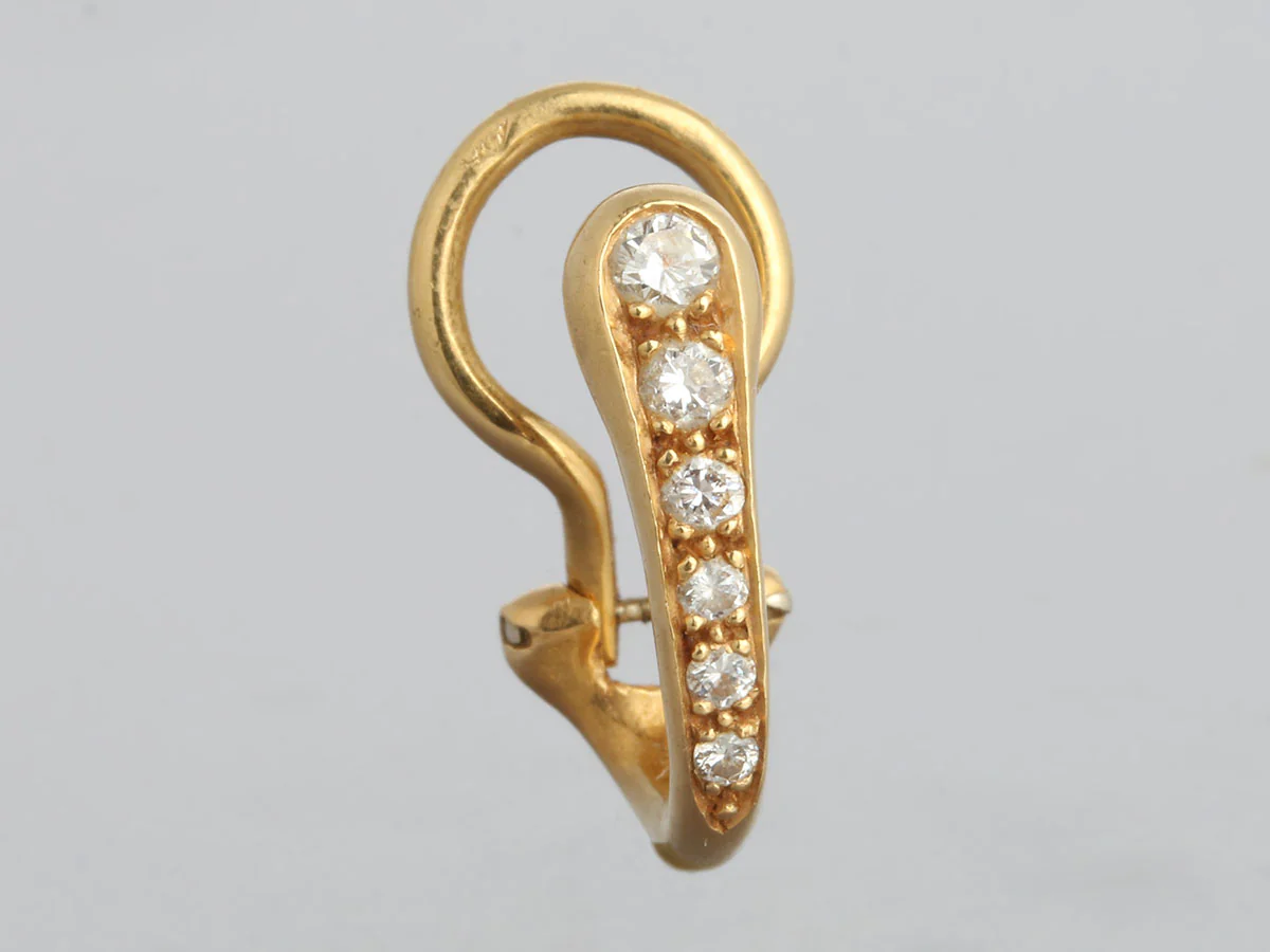 Cartier Vintage 18K Yellow Gold Diamond Earrings - Image 2