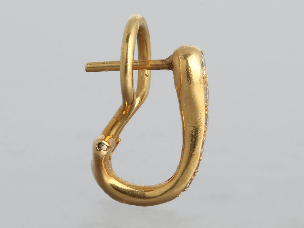 Cartier Vintage 18K Yellow Gold Diamond Earrings - Image 3