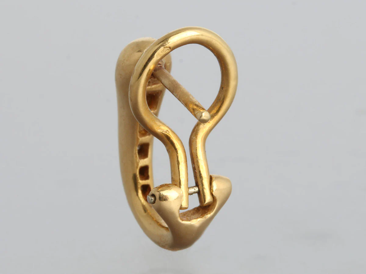 Cartier Vintage 18K Yellow Gold Diamond Earrings - Image 4