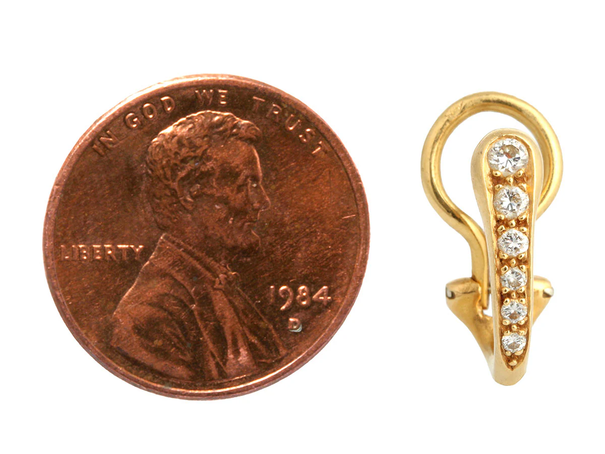 Cartier Vintage 18K Yellow Gold Diamond Earrings - Image 5
