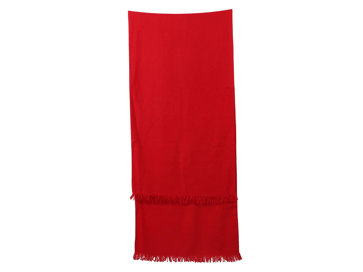 Cartier Vintage Red Wool and Silk Scarf