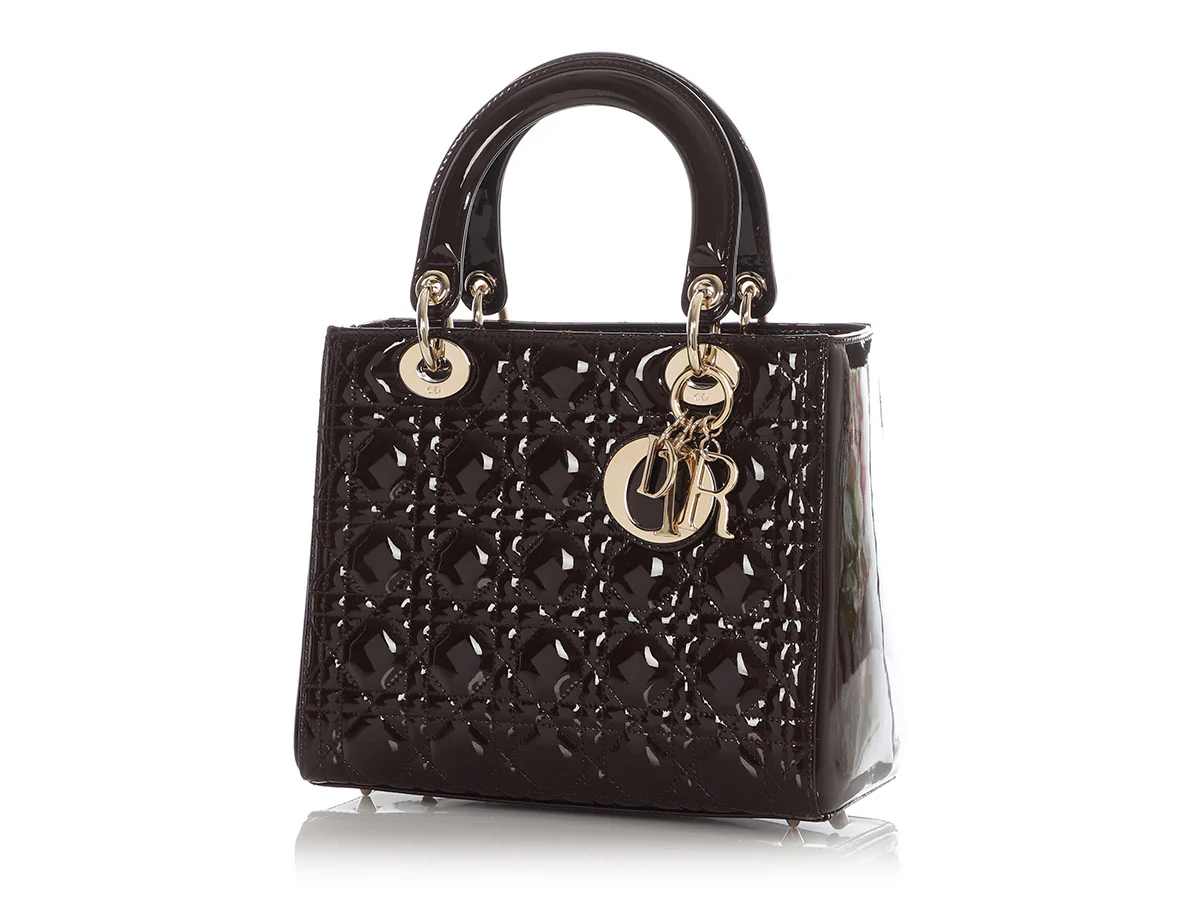 Dior Small Brown Patent Lady Dior - Image 2